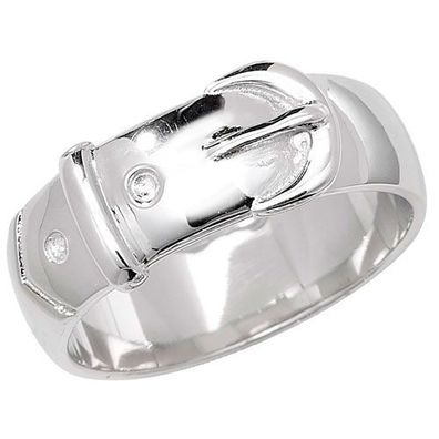 Moderner 925 Sterling Silber Herren - Ring mit Zirkonia