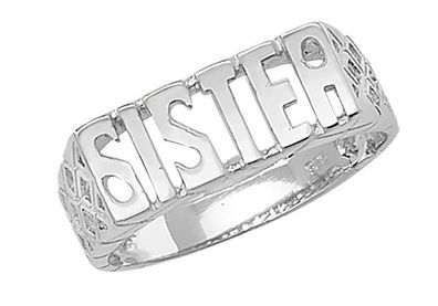 Wunderschöner 925 Sterling Silber Damen - Schwesternring / Sister Ring