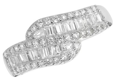 Atemberaubender 925 Sterling Silber Damen - Ring mit Zirkonia