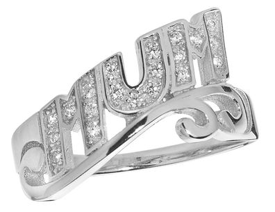 Raffinierter 925 Sterling Silber Damen - Mum Ring mit Zirkonia