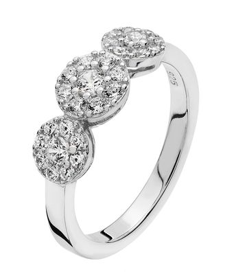 925 Sterling Silber Damen - Ring mit Zirkonia