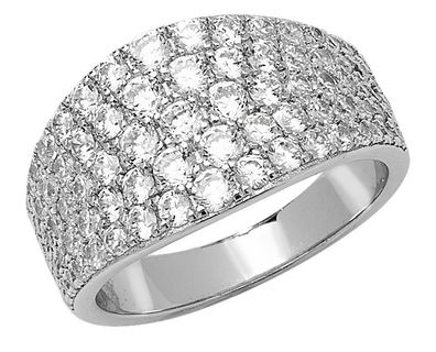 Raffinierter 925 Sterling Silber Damen - Ring mit Zirkonia