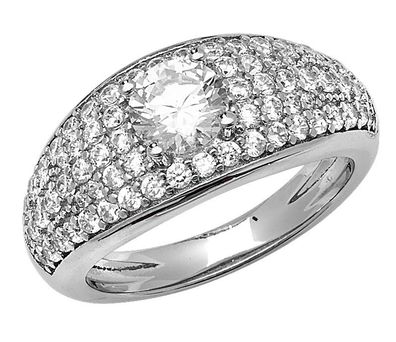 Raffinierter 925 Sterling Silber Damen - Ring mit Zirkonia