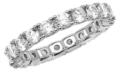 Eleganter 925 Sterling Silber Eternity Damen - Ring mit Zirkonia