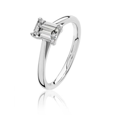 Stylischer 925 Sterling Silber Solitär Verlobung Damen - Ring mit Zirkonia