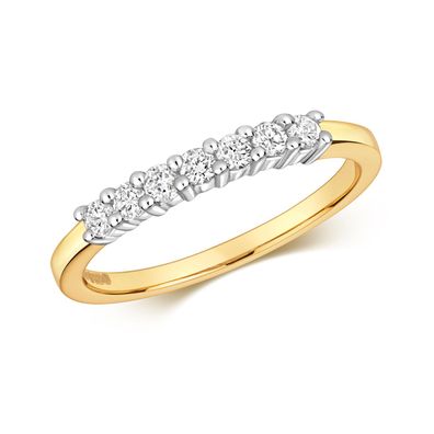 9 Karat (375) Gold Halb Eternity Diamant Ring Brillant-Schliff 0.25 Karat H - PK1