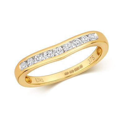 9 Karat (375) Gold Diamant Wünschelrute Ring Brillant-Schliff 0.33 Karat H - PK1