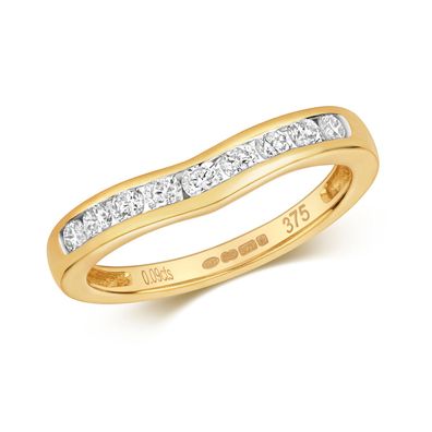 9 Karat (375) Gold Diamant Wünschelrute Ring Brillant-Schliff 0.50 Karat H - PK1