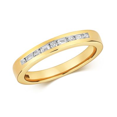 9 Karat (375) Gold Halb Eternity Diamant Ring Brillant-Schliff 0.26 Karat G - I1 I2