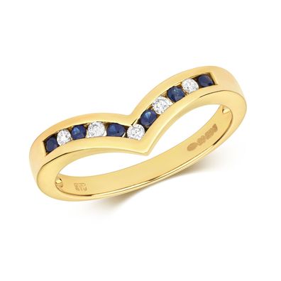 9 Karat (375) Gold Diamant Wünschelrute Ring Brillant-Schliff 0.10 Karat H - PK