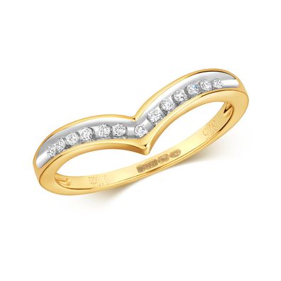 9 Karat (375) Gold Diamant Wünschelrute Ring Brillant-Schliff 0.10 Karat H - PK1