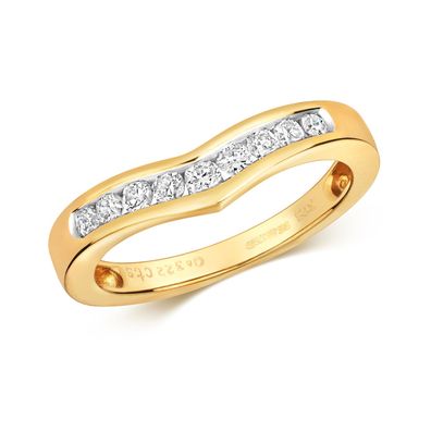 9 Karat (375) Gold Diamant Wünschelrute Ring Brillant-Schliff 0.33 Karat H - PK1
