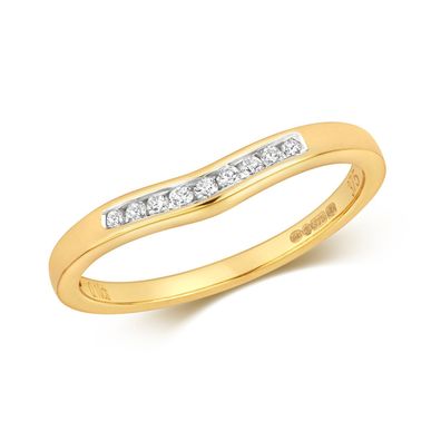 9 Karat (375) Gold Diamant Wünschelrute Ring Brillant-Schliff 0.10 Karat H - PK1