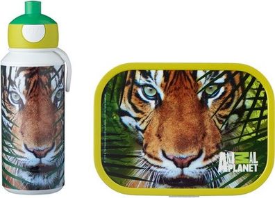 Mepal Pausenset Campus (Trinkflasche Pop-up und Brotdose) - Animal Planet Tiger