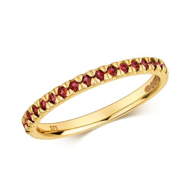 9 ct/ Karat Gelb Gold Damen - Ring mit Granat