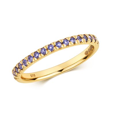 9 ct/ Karat Gelb Gold Damen - Ring mit Iolith