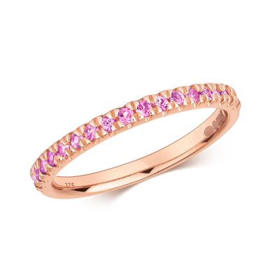 9 ct/ Karat Rotgold Damen - Ring mit rosa Saphir