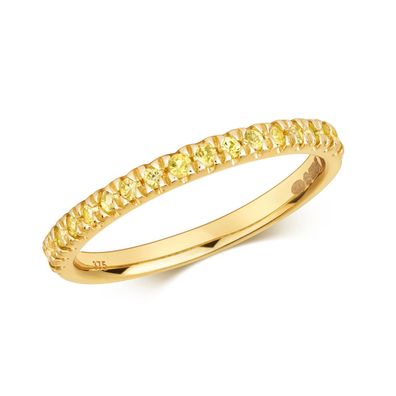 9 ct/ Karat Gelb Gold Damen - Ring mit gelbem Saphir