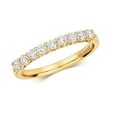 18 ct/ Karat Weißgold/ Gelb Gold Diamantring Brillant-Schliff 0.45 Karat H - SI2