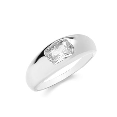 Eleganter 925 Sterling Silber Damen - Ring mit Zirkonia