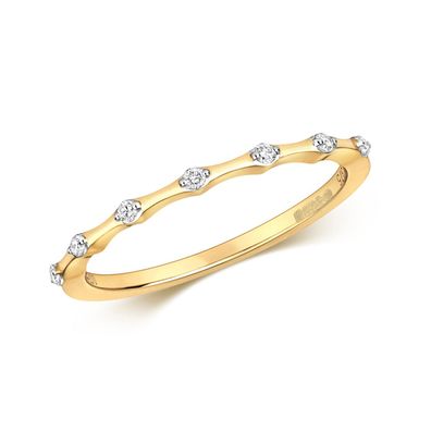9 ct/ Karat Gelb Gold Damen - Diamant Ring Brillant-Schliff 0.07 Karat GH - SI3-I1