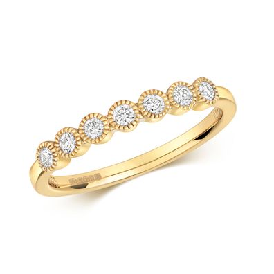 9 ct/ Karat Gelb Gold Damen - Diamant Ring Brillant-Schliff 0.21 Karat GH - SI3-I1
