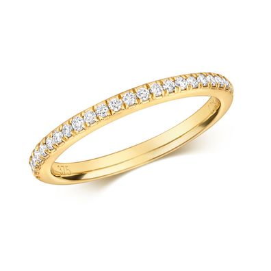 9 ct/ Karat Gelb Gold Diamant Ring Brillant-Schliff 0.21 Karat GH - SI3-I1 - 0.3cm