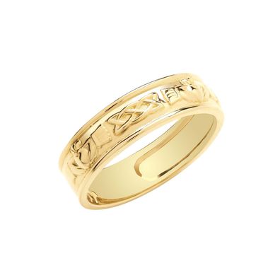 Keltische 9 ct/ Karat Gelb Gold Damen - Claddagh Ring