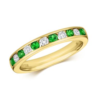 9 ct/ Karat Weißgold/ Gelb Gold Diamant Ring Brillant-Schliff 0.24 Karat HI - I1