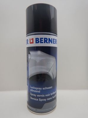 Berner Lackspray Spraydose Schwarz Glänzend Kfz RAL 9005 Glanzlack 400ml