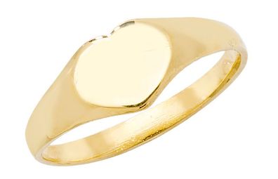 Schöner 9 ct/ Karat Gelb Gold Herz Mädchen - Maidens Ring