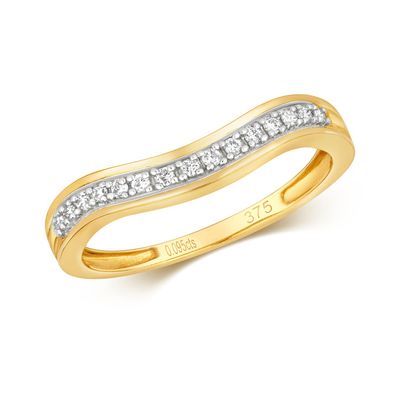 9 Karat (375) Gold Diamant Wünschelrute Ring Brillant-Schliff 0.10 Karat H - SI3-I1