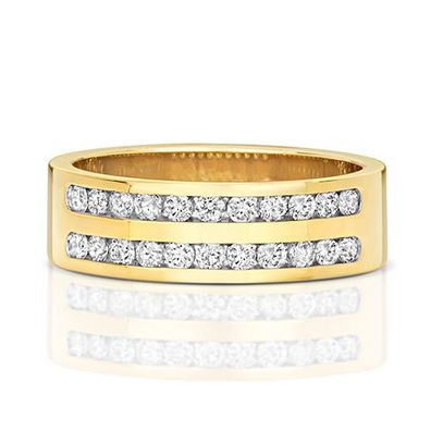 9 Karat (375) Gold Halb Eternity Diamant Ring Brillant-Schliff 0.53 Karat H - I1 I2