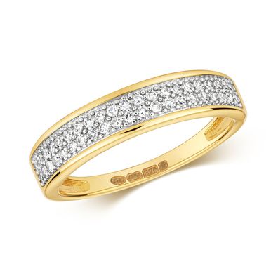 9 Karat (375) Gold Halb Eternity Diamant Ring Brillant-Schliff 0.20 Karat H - I1