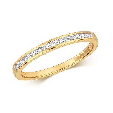 9 Karat (375) Gold Halb Eternity Diamant Ring Brillant-Schliff 0.15 Karat H - SI3-I1