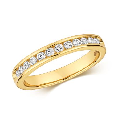 9 Karat (375) Gold Halb Eternity Diamant Ring Brillant-Schliff 0.33 Karat H - I1