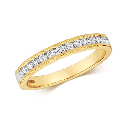9 Karat (375) Gold Halb Eternity Diamant Ring Brillant-Schliff 0.28 Karat H - I1 I2