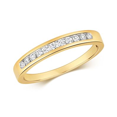 9 Karat (375) Gold Halb Eternity Diamant Ring Brillant-Schliff 0.17 Karat H - I1 I2