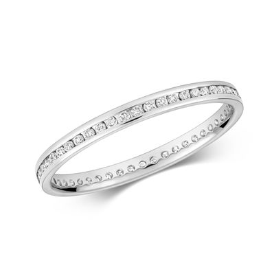 9 Karat (375) Weißgold Eternity Diamant Ring Brillant-Schliff 0.27 Karat H - I1 I2