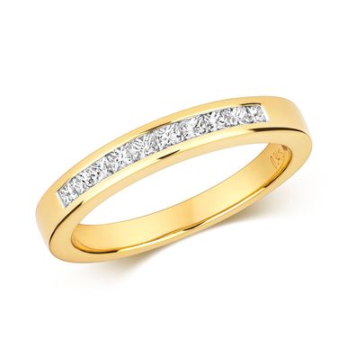 Wunderschöner 18 Karat (750) Gold Diamant Ring Prinzessschliff 0.33 Karat GH - SI2