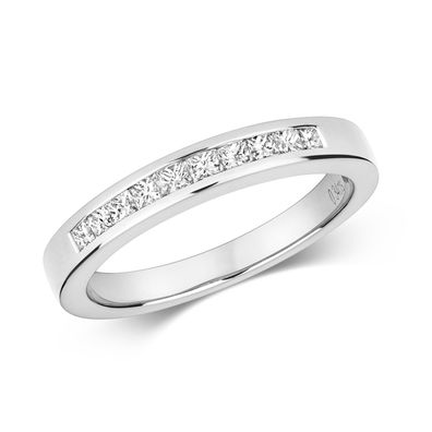 18 Karat (750) Weißgold Damen - Diamant Ring Prinzessschliff 0.33 Karat GH - SI2