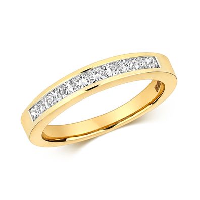 18 Karat (750) Gold Diamant Damenring Prinzessschliff 0.50 Karat GH - SI2