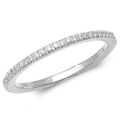 18 Karat (750) Weißgold Damen - Diamant Ring Brillant-Schliff 0.12 Karat GH - SI2
