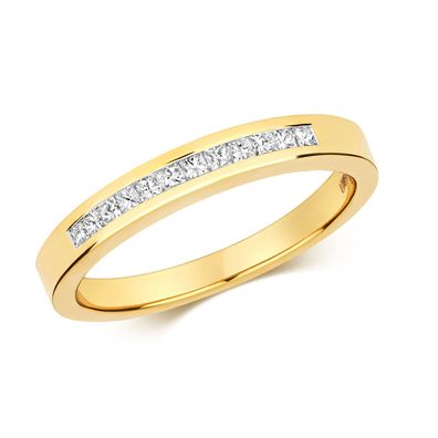 18 Karat (750) Gold Diamant Damenring Prinzessschliff 0.25 Karat H - VS