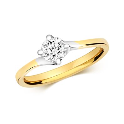 18 Karat (750) Gold Damen - Diamant Ring Brillant-Schliff 0.50 Karat GH - SI2