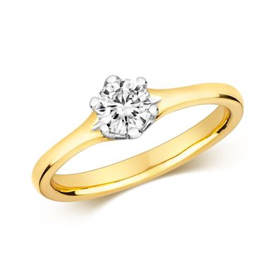18 Karat (750) Gold Diamant Damenring Brillant-Schliff 0.50 Karat GH - SI2