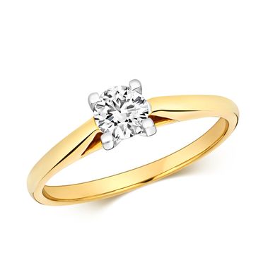 18 Karat (750) Gold Diamant Damenring Brillant-Schliff 0.35 Karat GH - SI2
