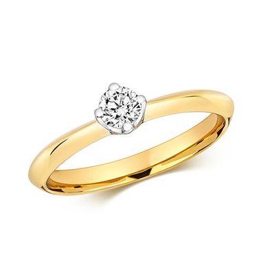 18 Karat (750) Gold Diamant Damenring Brillant-Schliff 0.25 Karat GH - SI2