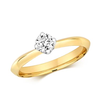 18 Karat (750) Gold Damen - Diamant Ring Brillant-Schliff 0.35 Karat GH - SI2