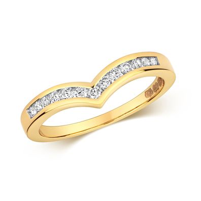 18 Karat (750) Gold Diamant Wünschelrute Ring Brillant-Schliff 0.25 Karat G - SI1